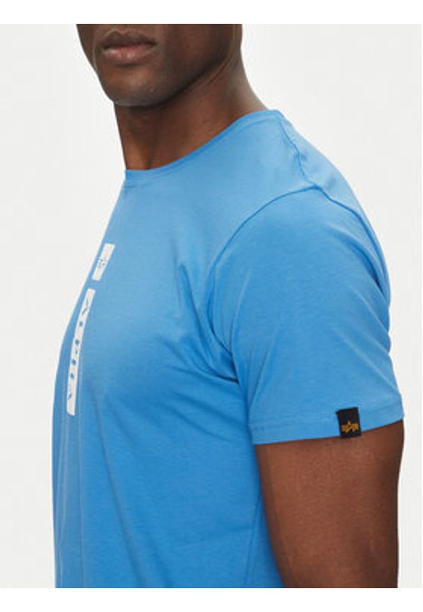Alpha Industries T-Shirt Puff Print 146509 Niebieski Regular Fit. Kolor: niebieski. Materiał: bawełna. Wzór: nadruk