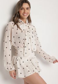 Born2be - Beżowa Rozkloszowana Sukienka z Rękawami Typu Nietoperz i Wiązaniem Miriviela. Okazja: na co dzień. Kolor: beżowy. Materiał: jeans. Typ sukienki: proste. Styl: klasyczny, casual #5