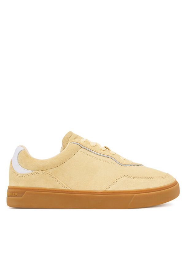 TOMMY HILFIGER - Tommy Hilfiger Sneakersy Casual FW0FW08898 Żółty. Okazja: na co dzień. Kolor: żółty. Materiał: skóra, zamsz