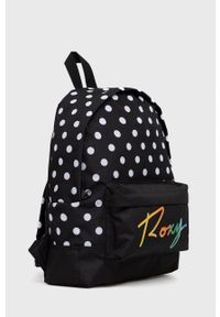 Roxy Plecak damski kolor czarny duży wzorzysty. Kolor: czarny. Materiał: poliester