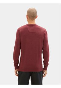 Tom Tailor Sweter 1027661 Bordowy Regular Fit. Kolor: czerwony. Materiał: bawełna
