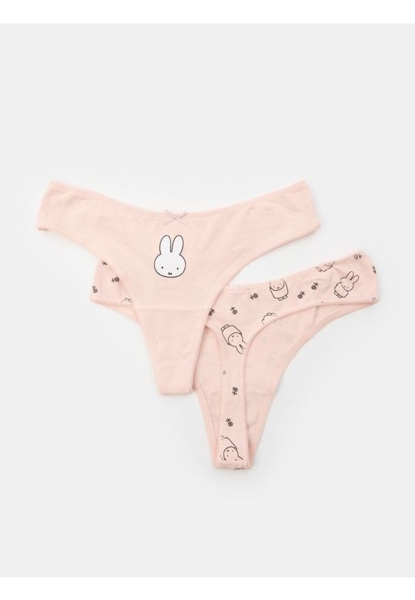 Sinsay - Bawełniane stringi typu tanga 2 pack Miffy - wielobarwny. Materiał: bawełna