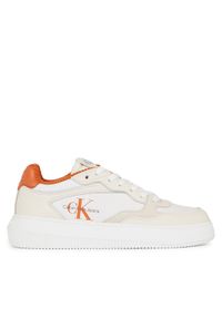 Calvin Klein Jeans Sneakersy Chunky Cupsole Coui Lth Mix YW0YW01171 Biały. Kolor: biały