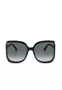 Jimmy Choo - JIMMY CHOO - Czarne okulary przeciwsłoneczne Tilda. Kształt: okrągłe. Kolor: czarny