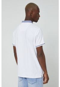 medicine - Medicine polo męskie kolor biały gładkie. Typ kołnierza: polo. Kolor: biały. Długość: krótkie. Wzór: gładki #5