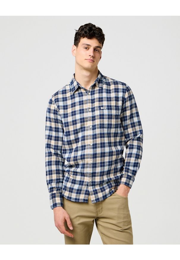 Wrangler - MESKA KOSZULA WRANGLER 1 PKT SHIRT BLUE 112371405