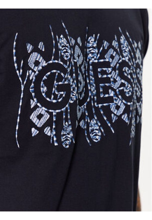 Guess T-Shirt M3GI15 K8FQ4 Granatowy Regular Fit. Kolor: niebieski. Materiał: bawełna