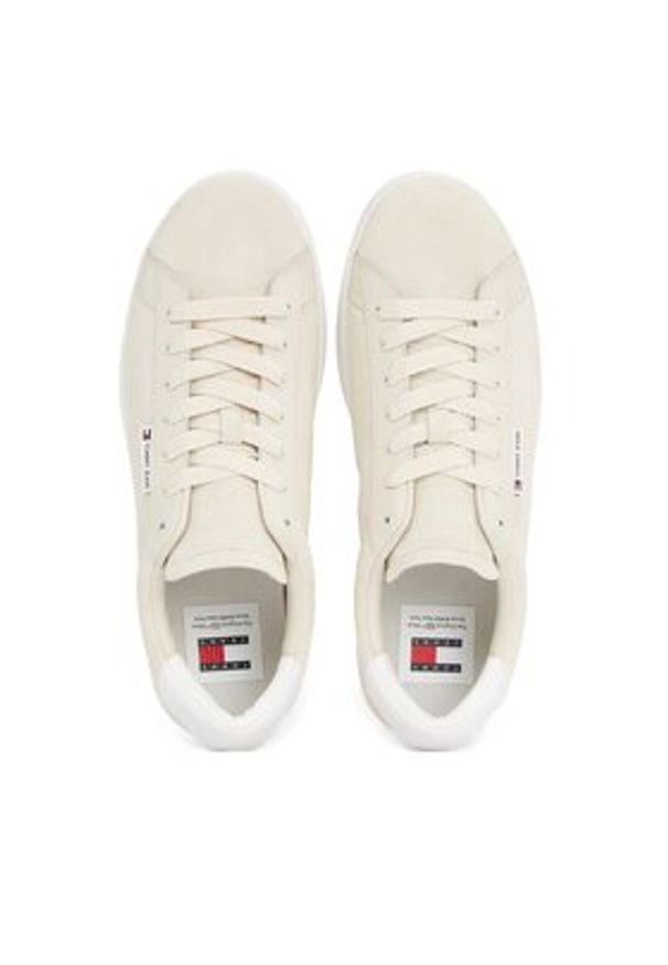 Tommy Jeans Sneakersy Tjm Leather Low Cupsole Suede EM0EM01375 Beżowy. Kolor: beżowy. Materiał: zamsz, skóra