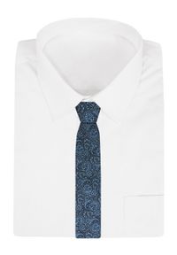 Krawat Męski - Chattier - Szary z Niebieskim, Duże Kwiaty. Kolor: niebieski. Materiał: tkanina. Wzór: kwiaty. Styl: klasyczny, wizytowy, elegancki