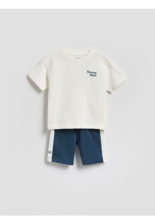 Reserved - Bawełniany komplet - granatowy. Kolor: niebieski. Materiał: bawełna