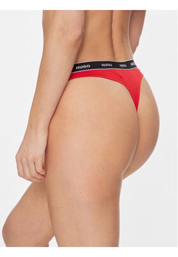 Hugo Stringi Thong Stripe 50510622 Czerwony. Kolor: czerwony. Materiał: bawełna