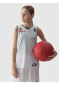 4f - 4F Koszulka meczowa replika domowa z sezonu 2024/25 dziecięca 4F x Zagłębie Sosnowiec - multikolor 134/140 (8-10 lat). Typ kołnierza: dekolt w serek. Kolor: wielokolorowy. Materiał: dzianina, włókno, materiał, syntetyk. Wzór: geometria, gradientowy, gładki, ze splotem. Sezon: lato. Sport: koszykówka, fitness