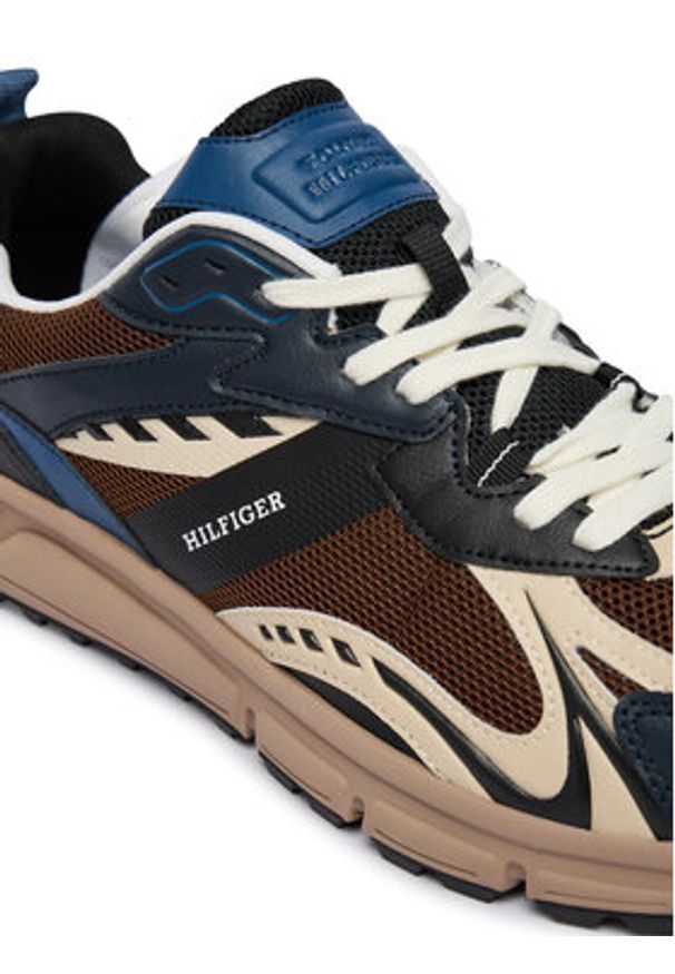 TOMMY HILFIGER - Tommy Hilfiger Sneakersy Outdoor Sneaker Tech Mix FM0FM05843 Brązowy. Kolor: brązowy. Materiał: skóra. Sport: outdoor