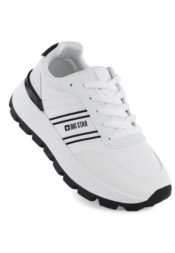 Big-Star - Półbuty sportowe damskie na platformie białe Big Star TT274882. Kolor: biały. Materiał: skóra ekologiczna. Obcas: na platformie. Sport: turystyka piesza
