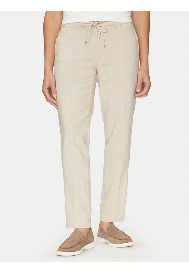 BOSS Spodnie materiałowe C-Kane 50540480 Beżowy Slim Fit. Kolor: beżowy. Materiał: syntetyk