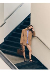 Reserved - Koszula z kontrastowymi mankietami - niebieski. Kolor: niebieski. Materiał: bawełna, tkanina #1