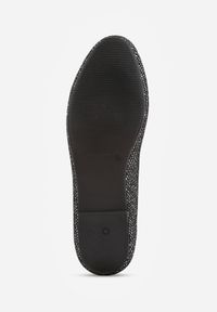 Born2be - Czarne Płaskie Balerinki Wsuwane Ozdobione Brokatem Joanmarie. Okazja: na co dzień. Zapięcie: bez zapięcia. Kolor: czarny. Wzór: aplikacja. Obcas: na płaskiej podeszwie. Styl: glamour, casual #4