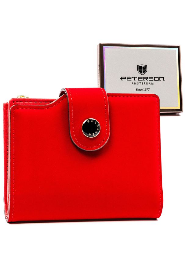 Portfel damski Peterson PTN 012-WEI czerwony. Kolor: czerwony. Materiał: skóra ekologiczna