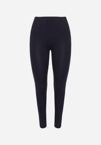 Born2be - Granatowe Bawełniane Legginsy z Gumką w Pasie Mevora. Okazja: na co dzień. Kolekcja: plus size. Kolor: niebieski. Materiał: bawełna. Styl: klasyczny, casual #5