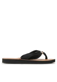 TOMMY HILFIGER - Tommy Hilfiger Japonki Th Elevated Beach Sandal FW0FW06985 Czarny. Kolor: czarny. Materiał: materiał