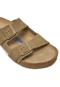 Birkenstock Klapki Arizona 1019045 Khaki. Kolor: brązowy. Materiał: zamsz, skóra