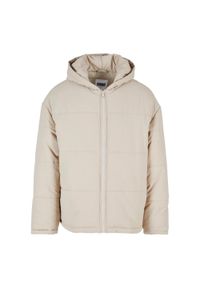 Urban Classics - Męska Kurtka Puchowa Z Kapturem. Typ kołnierza: kaptur. Kolor: beżowy. Materiał: puch. Sport: turystyka piesza #1