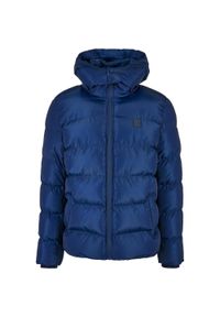 Urban Classics - Męska Kurtka Puchowa Z Kapturem. Typ kołnierza: kaptur. Kolor: niebieski. Materiał: puch. Sport: turystyka piesza #1