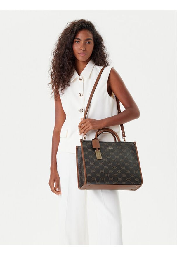 Liu Jo Torebka Ecs M Tote AF5206 E0668 Brązowy. Kolor: brązowy. Materiał: skórzane