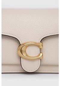 Coach torebka skórzana Tabby Chain Clutch kolor beżowy. Kolor: beżowy. Materiał: skórzane. Rodzaj torebki: na ramię #3