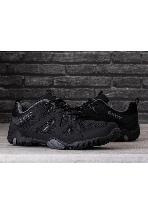 Hi-tec - Buty męskie sportowe Hi-Tec RANGO BLACK. Kolor: wielokolorowy, czarny, szary. Materiał: syntetyk, materiał. Styl: sportowy