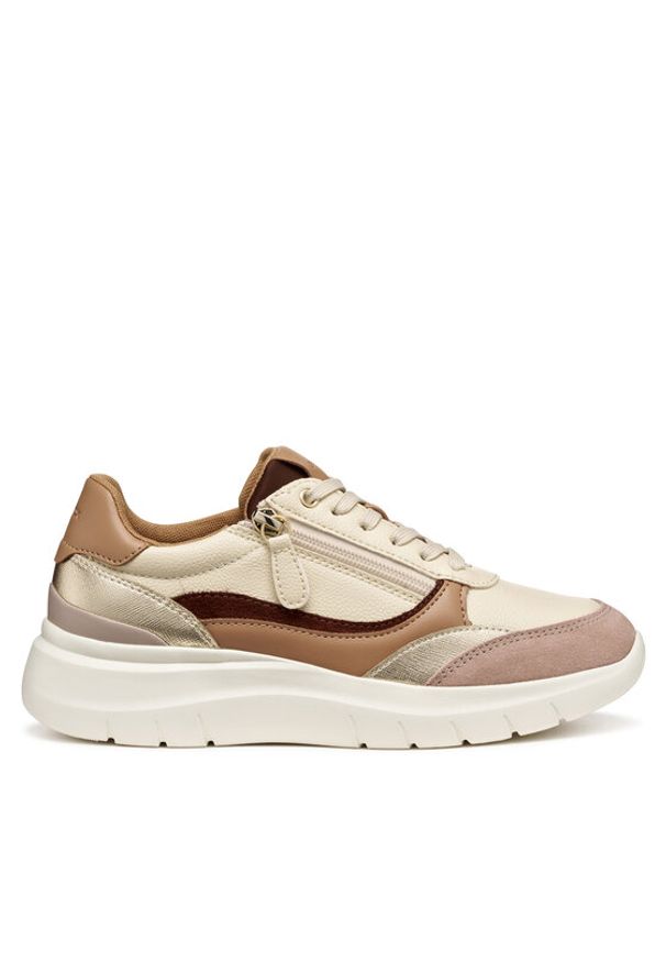 Geox Sneakersy D Plummery D56YNE 0BC6P C1056 Écru. Materiał: skóra