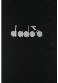 Diadora legginsy Be One damskie kolor czarny gładkie. Kolor: czarny. Materiał: skóra, materiał. Wzór: gładki #2