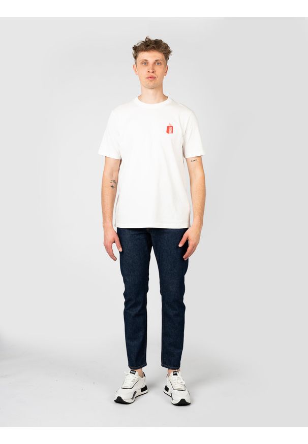 Diesel T-shirt "T-Just" | A12964-0KKAJ | Mężczyzna | Biały. Okazja: na co dzień. Kolor: biały. Materiał: bawełna. Długość: długie. Wzór: nadruk. Styl: klasyczny, elegancki, casual