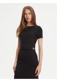 Guess T-Shirt W5YP14 KAQL2 Czarny Regular Fit. Kolor: czarny. Materiał: syntetyk
