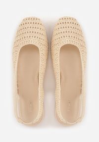 Born2be - Beżowe Szydełkowe Balerinki VICES z Odkrytą Piętą Jilryss. Okazja: na co dzień. Zapięcie: bez zapięcia. Kolor: beżowy. Materiał: len. Styl: boho, casual, elegancki #6