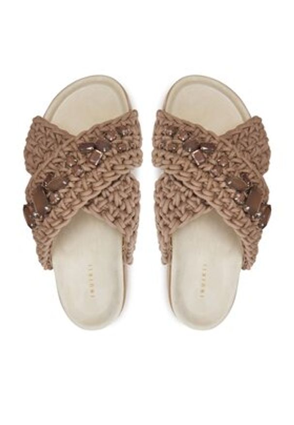Inuikii Klapki Woven Stones Platform 70103-106 Brązowy. Kolor: brązowy. Materiał: materiał. Obcas: na platformie