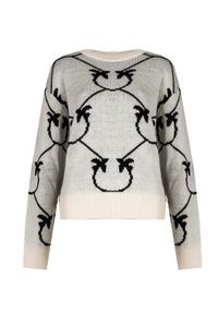 Pinko Sweter "Abbey Road" | 1G16C3 Y7GY | Abbey Road | Kobieta | Czarny, Biały. Kolor: biały, wielokolorowy, czarny. Materiał: akryl, wełna. Wzór: ze splotem #5