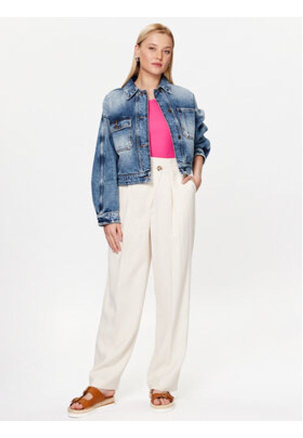 United Colors of Benetton - United Colors Of Benetton Top 33WHDH00G Różowy Regular Fit. Kolor: różowy. Materiał: bawełna