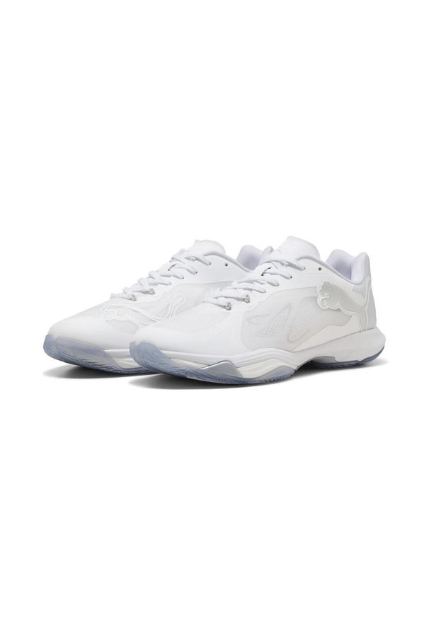 Puma - Buty do piłki ręcznej unisex Vantage NITRO™ PUMA White Silver Ash Gray Metallic. Kolor: biały, wielokolorowy, szary