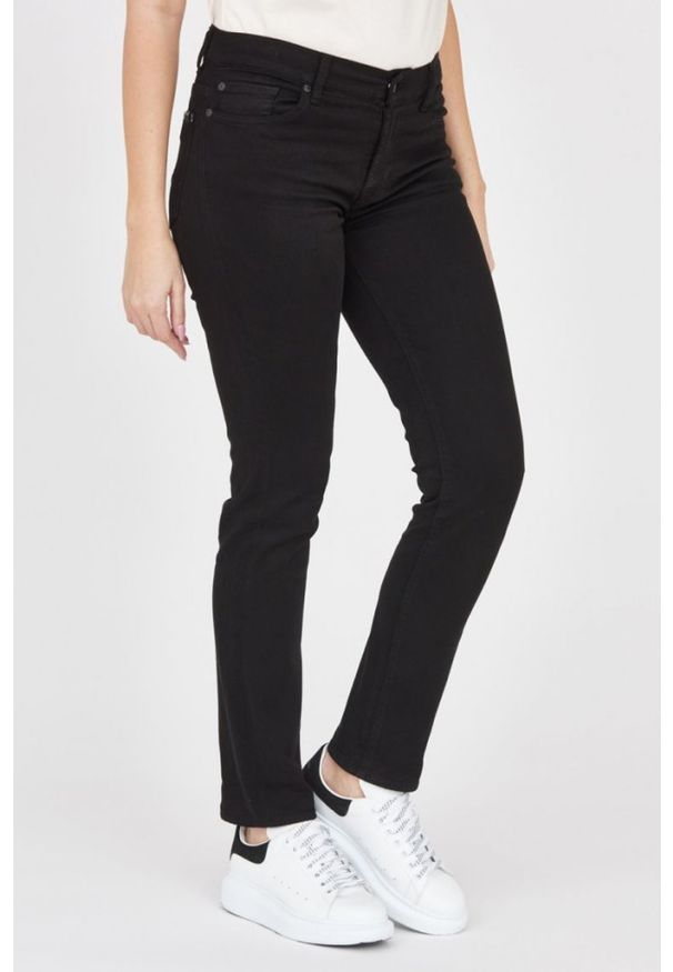 7 FOR ALL MANKIND Lekkie czarne jeansy Roxanne BAIR ECO RINSED BLACK. Kolor: czarny