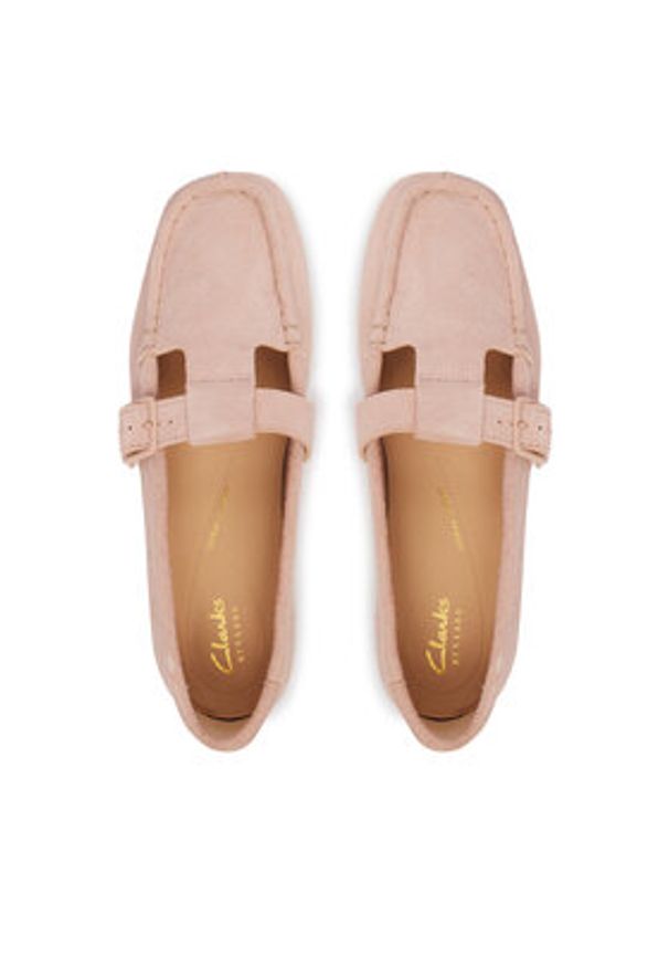 Clarks Mokasyny Freckle Tbar 26185904 Różowy. Kolor: różowy. Materiał: skóra, zamsz