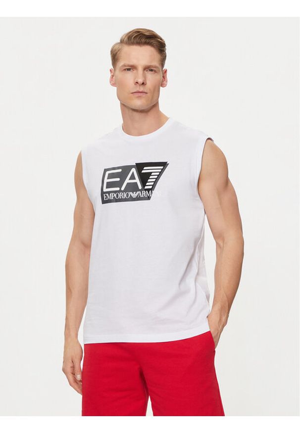 EA7 Emporio Armani T-Shirt 3DPT80 PJ02Z 1100 Biały Regular Fit. Kolor: biały. Materiał: bawełna