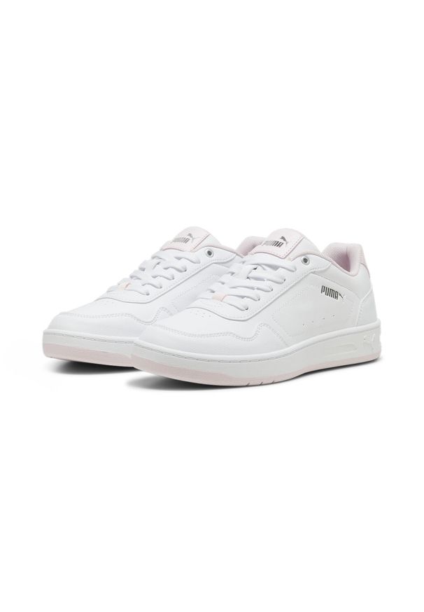 Puma - Sneakersy Court Classy PUMA White Whisp Of Pink Silver Gray. Kolor: szary, biały, wielokolorowy, różowy. Sport: turystyka piesza