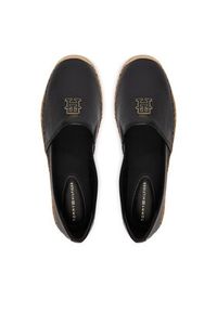 TOMMY HILFIGER - Tommy Hilfiger Espadryle Th Logo Leather Espadrille FW0FW09246 Czarny. Kolor: czarny. Materiał: skóra #3