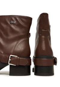 Guess Botki FLFIJI ELE10 Brązowy. Kolor: brązowy. Materiał: skóra