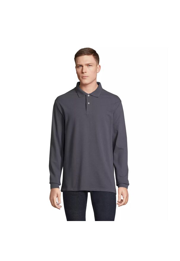 SOL'S - Koszulka polo z długim rękawem Sol's Pacific. Typ kołnierza: polo. Kolor: szary. Długość rękawa: długi rękaw. Długość: długie