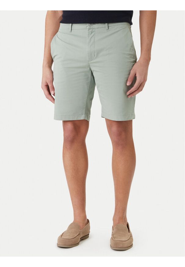 TOMMY HILFIGER - Tommy Hilfiger Szorty materiałowe Denton 9.5 MW0MW42351 Zielony Slim Fit. Kolor: zielony. Materiał: bawełna