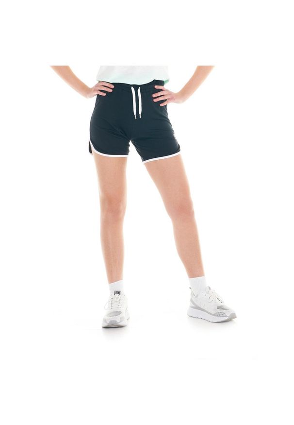 LEONE 1947 APPAREL - Czarno-białe spodenki damskie. Kolor: czarny. Materiał: tkanina. Sport: fitness