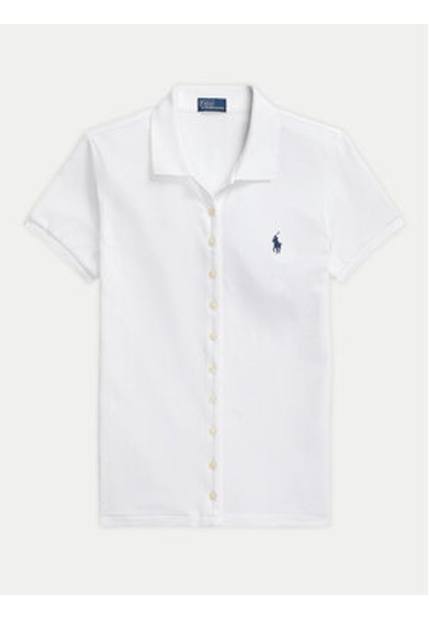 Polo Ralph Lauren Koszula 211939272002 Biały Slim Fit. Typ kołnierza: polo. Kolor: biały. Materiał: bawełna