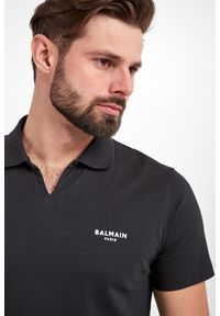 Balmain - Polo męskie z logo BALMAIN. Typ kołnierza: polo. Materiał: bawełna. Wzór: nadruk. Styl: klasyczny #4